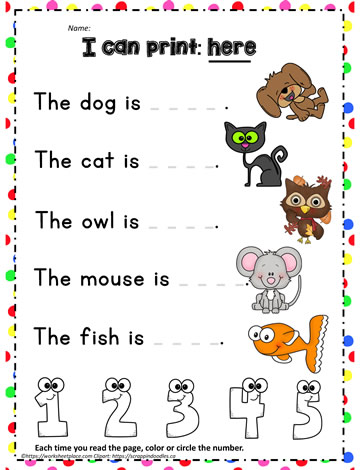 Print the sight word here